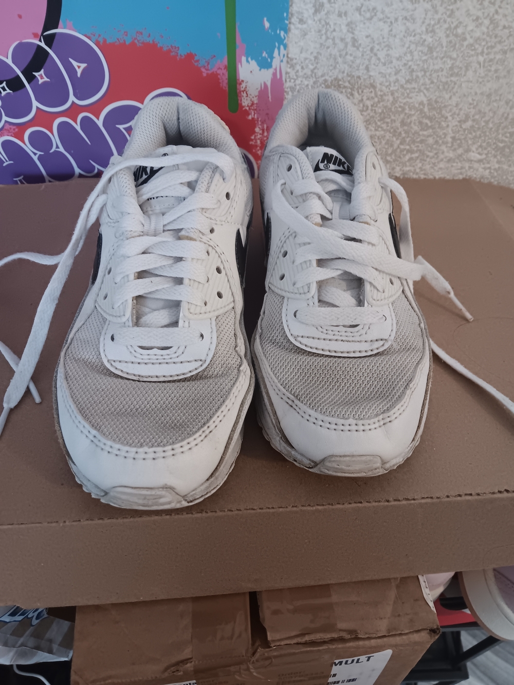 Nike White and Light Gray Sneakers